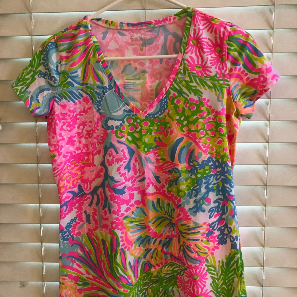 Lilly Pulitzer Etta tee Scuba to Cuba S